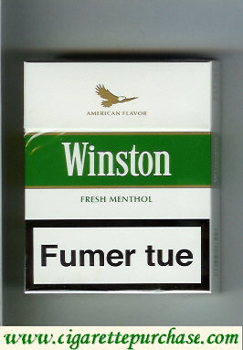 Winston American Flavor Fresh Menthol cigarettes hard box
